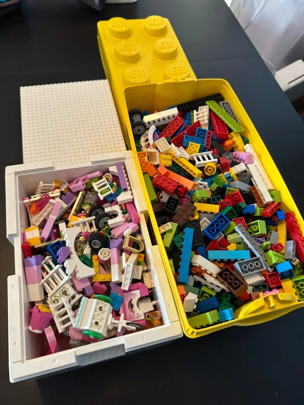 5 lb+ Huge Mixed LEGO Lot 2 Storage Boxes Thousands of Bricks Friends Pieces